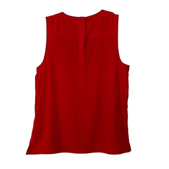 Armani Exchange Red Sleeveless Pleated Blouse Size Small - Picture 2 of 13
